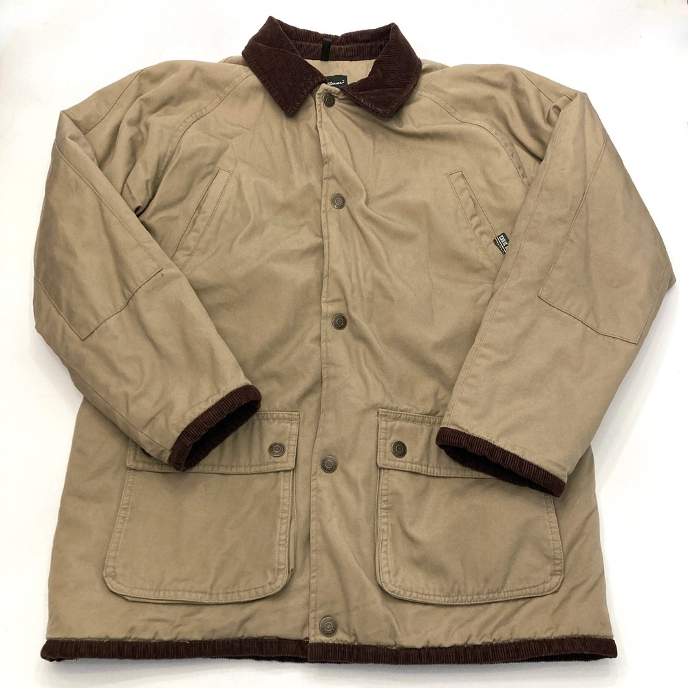 Eddie Bauer Expedition Barn Chore Coat Womens 14/16 Lined Insulated Tan Canvas